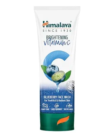 Himalaya Brightening Vitamin C Blueberry Face Wash | Brightening Face Cleanser | Remove Dull Skin | 100ml