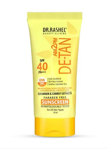 DR.RASHEL De-Tan Sunscreen SPF 40 PA+++ With Cucumber For Face & Body-50 ml